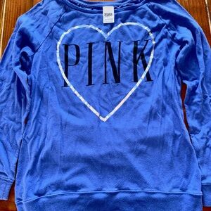 Victoria's Secret Blue Sweatshirt with Black Lettering